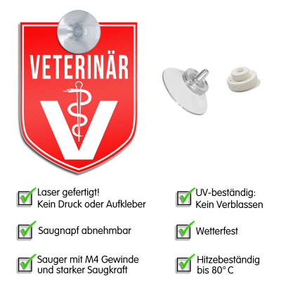 VETERINÄR - Hinweisschild für Fahrzeuge